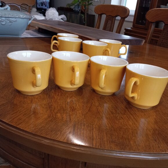 Vintage Yellow Royal China Sierra Madre Ironstone Coffee Cups Set of 8 - Picture 5 of 16